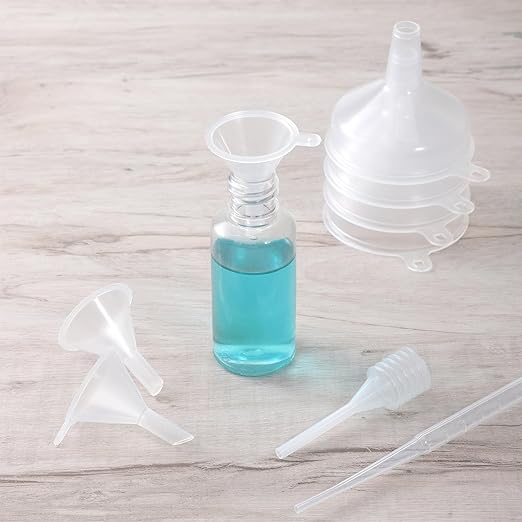 14 PCS Small Funnel for Filling Small Bottles Mini Funnels Clear Plastic Tiny Funnel Kit with Droppers for Kitchen Bottles Lab Essential Oils Perfume