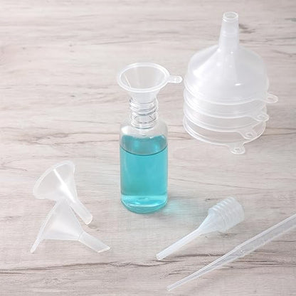 14 PCS Small Funnel for Filling Small Bottles Mini Funnels Clear Plastic Tiny Funnel Kit with Droppers for Kitchen Bottles Lab Essential Oils Perfume