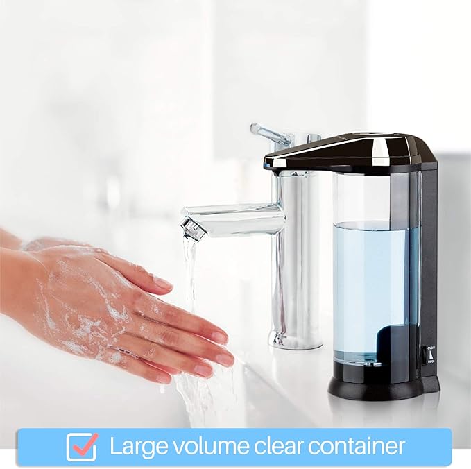 Secura 17oz Automatic Liquid Soap Dispenser, Touchless Battery Operated Hand Soap Dispenser with Adjustable Soap Dispensing Volume Control Dial, Personal Care Dispenser (Dark Gunmetal) - Image 2
