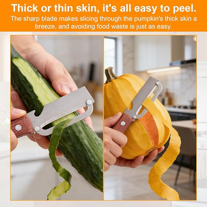 2pcs Multi-Functional Vegetable Peeler with Ergonomic Handle, Stainless Steel Thick & Thin Skin Fruit Peeler with Bottle Opener, Not for Left-Handed Users, Practical Kitchen Tool for Apple Potato - Image 6