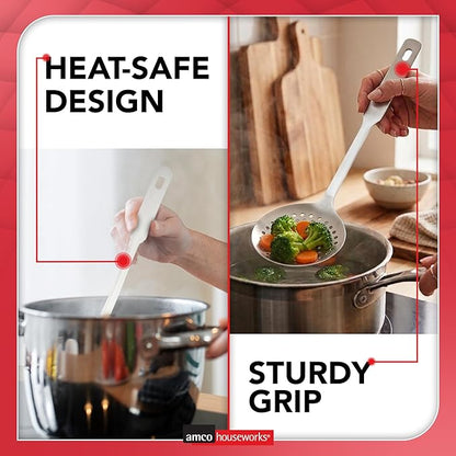 Amco 5 Piece Stainless Steel Cooking Utensil Set - Durable Kitchen Gadgets - Metal Kitchen Accessories - Easy to Clean Kitchen Tools - Image 6