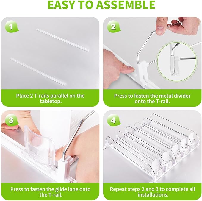 Drink Organizer for Fridge, Soda Can Dispenser for Refrigerator, Automatic Drink Dispenser for Fridge Holds up to 25 Cans, 5 Row - Image 6