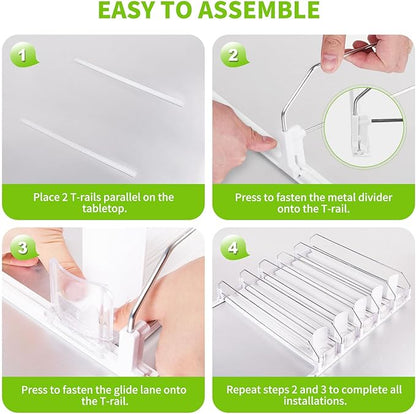 Drink Organizer for Fridge, Soda Can Dispenser for Refrigerator, Automatic Drink Dispenser for Fridge Holds up to 25 Cans, 5 Row - Image 6