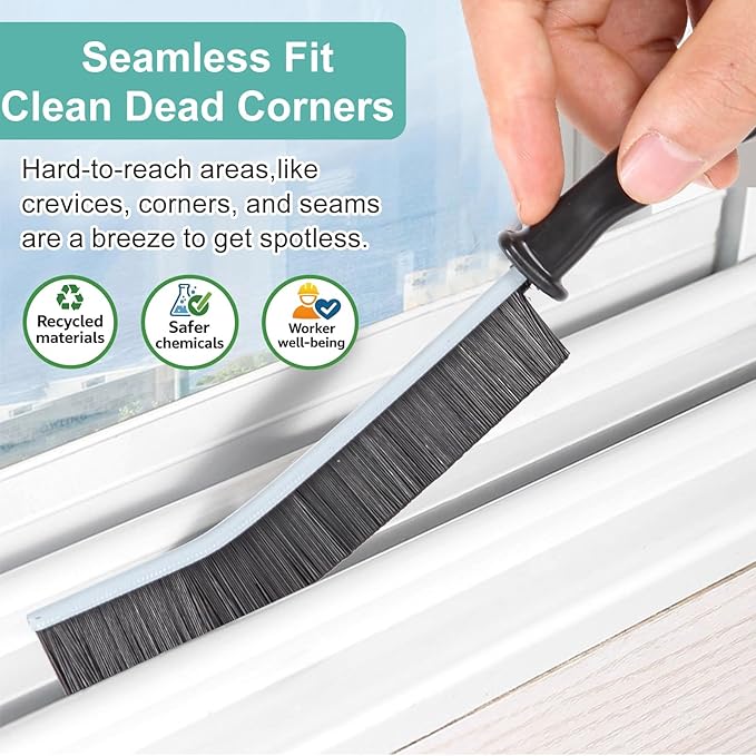 Crevice Cleaning Brush，Hard-Bristled Grout Brush，2026 New Multifunctional Gap Cleaning Brush Tool，Dead Corners Brushes for Bathroom Kitchen Tiles Window Door Slots，3pcs - Image 2