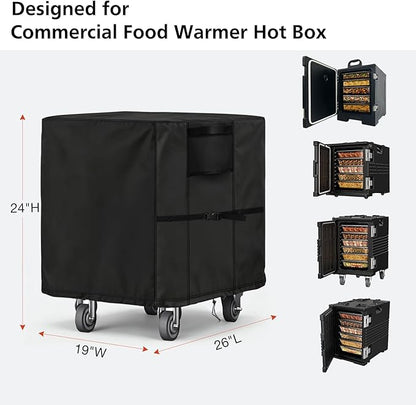 Food Warmer Cover, Heavy Duty Waterproof and Dustproof Covers for CAMMOO VEVOR Pearington FOHERE Food Warmer Hot Box 95QT & 82QT - 26"L x 19"W x 24"H