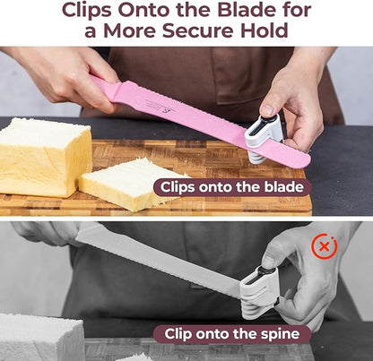CoquusAid Upgrade Bread Knife for Homemade Bread, World‘s 1st Double Serrated Knife for Crusty Sourdough, 11.6 Inch Stainless Steel Bread Slicer, Professional Sourdough Cutter, Ideal for Gift, Pink - Image 8