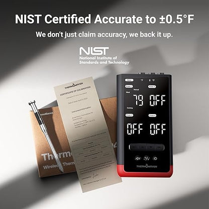 ThermoMaven Smart Bluetooth Wireless Meat Thermometer: Standalone Base, WiFi Unlimited Range, 6 Sensors with NIST Certified Accuracy, 4 Probes for Kitchen, BBQ, Grill, Oven, Smoker, Rotisserie - Image 5