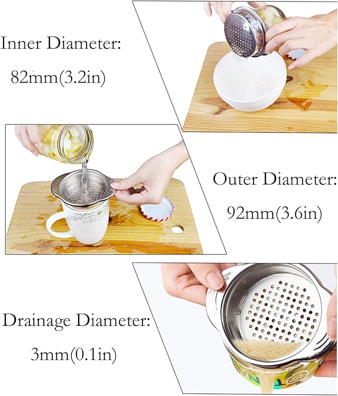 Antrader 4.5- Inch Stainless Steel Strainer, Kitchen Colander for Straining, Draining & Rinsing