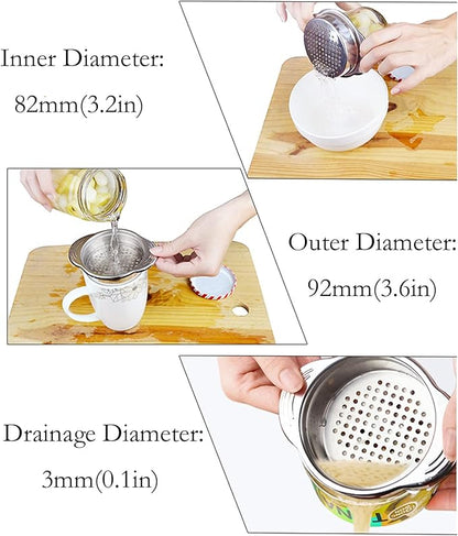 Antrader 4.5- Inch Stainless Steel Strainer, Kitchen Colander for Straining, Draining & Rinsing
