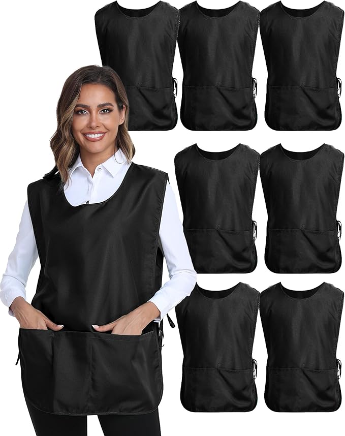 Xeoxarel Unisex Cobbler Apron with 3 Pockets, Smock Vest Apron, Suitable for Cooking，Kitchen，Garden，Hairstylist，Cleaning，Art
