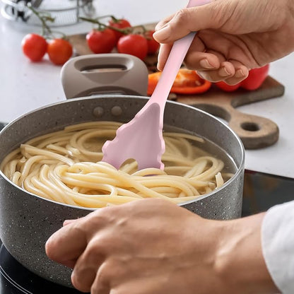 AOTHOD Silicone Cooking Utensils Set - 446°F Heat Resistant Kitchen Utensils, Spatula,Turner Tongs,Spoon,Whisk,Kitchen Utensil Gadgets Tools Set for Nonstick Cookware,Dishwasher Safe BPA Free(Pink) - Image 5