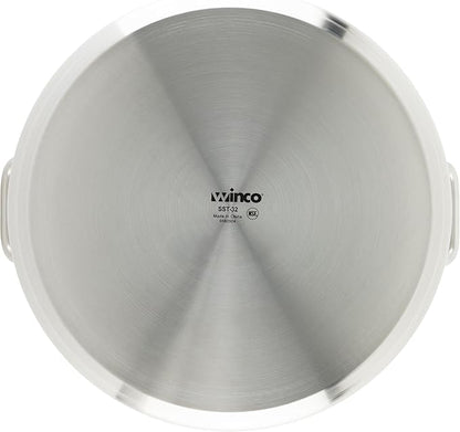 Winware Stainless Steel 32 Quart Stock Pot with Cover, Silver - Image 4