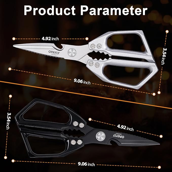 Kitchen Shears 2-Pack Heavy Duty All Purpose Stainless Steel Kitchen Shear Meat Scissors Japanese Cooking Scissor for Food, Sharp Dishwasher Safe Christmas for Men Women With Gifts Box - Image 7