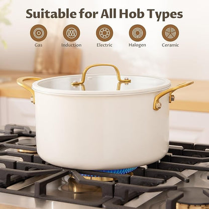 BEZIA 6 QT Stainless Steel Stockpot with Lid, Casserole with Lid, Soup Pot with Sturdy Handle, Even Heat Distribution, Induction Cooking Pot for All Stoves, Ideal for Soups & Stews - Image 6