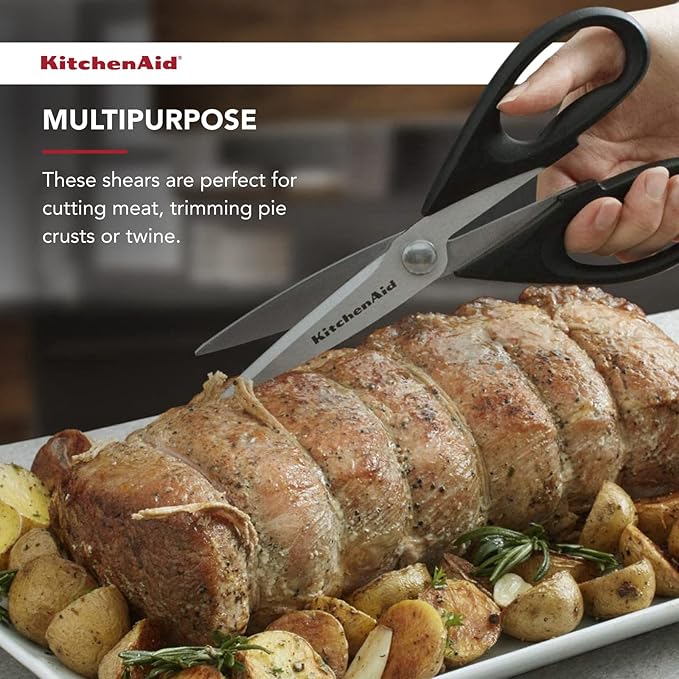 KitchenAid All Purpose Kitchen Shears with Protective Sheath Durable Stainless Steel Scissors, Dishwasher Safe, Soft Grip Comfort Handle, 8.72 Inch, Black, Pack of 12 - Image 7