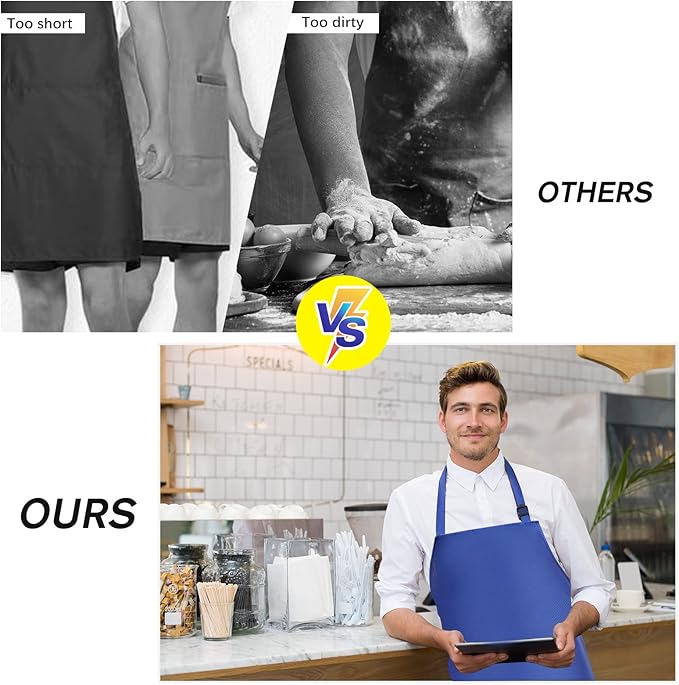 Gotega Waterproof Rubber Vinyl Apron Adjustable Dishwasher Apron - Apron for Women Men Heavy Duty Work Apron - Image 6