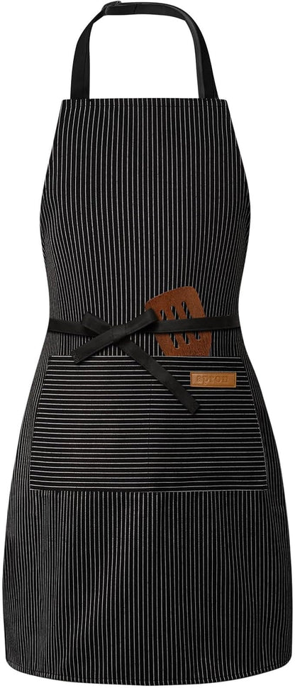 BeLuyi Adjustable Bib Apron with 2 Pockets Chef Cooking Kitchen Restaurant Aprons for Women Men by BELUYI