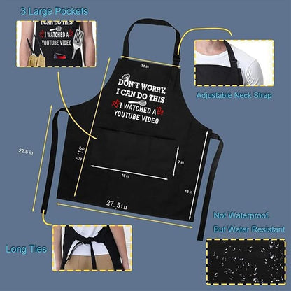 ONFAON Funny Apron for Men Women, Father's Day Gifts, Gifts for Mom,Birthday Gifts for Men Women，Cooking Grilling Apron