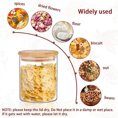 SLifeJars - Glass Jars with Bamboo Lids 16 oz, 12pcs Glass Food Storage Jars with Rewritable Labels, Bamboo Lid Jar for Kitchen Storage, Food Storage Containers with Lids for Herbs - Image 5