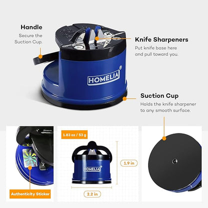 Knife Sharpeners for Kitchen Knives - Pocket Knife Sharpener Tool - Cuchillos para cocina - Kitchen Knife Sharpener with suction cup - Blade Sharpener - Small Knife Sharpening Kit - Image 2