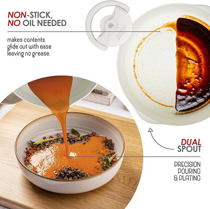 EATEX Pasta Pot with Strainer Lid - 5 Quart Multipurpose Stock Simmer Spaghetti with Strainer - Twist & Lock Handles, Nonstick Ceramic Stainless Steel Tempered Glass Cream
