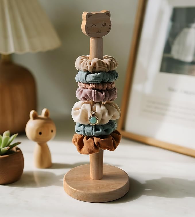 KitchLife Cute Wooden Paper Towel Holder Countertop - Solid Freestanding Paper Towel Dispenser Stand Organizer with Anti-Skid Base (Cat) - Image 8