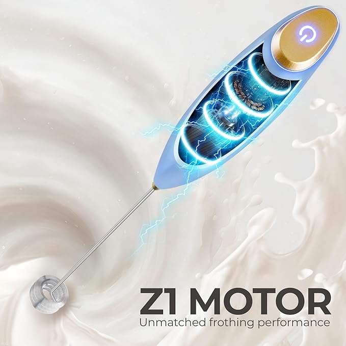 Zulay Kitchen Patented Tornado Triple Whisk Milk Frother with 4 Duracell Batteries – Handheld Foam Maker for Coffee, Lattes, Matcha & Hot Chocolate – Rich, Creamy Froth in Seconds - Lavender - Image 7