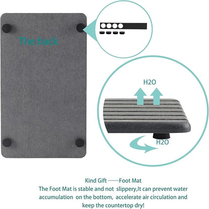 NiuYichee 2 PCS Water Absorbent diatomite Coasters, 9.5" x 5.5" Water Absorbing Stone Tray for Sink, Stone Drying mat for Kitchen Counter, Stone soap Tray Used for Hand Soaps & toiletries & Plants - Image 4