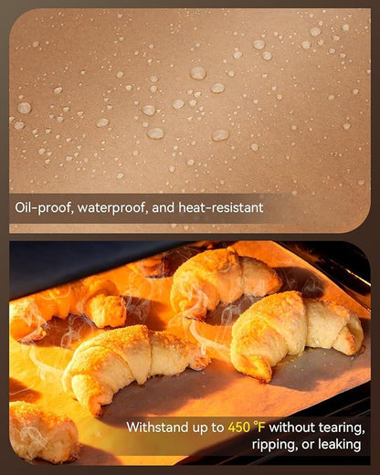 Parchment Paper Sheets, 9x13 In Non-Stick Precut Baking Parchment for Baking, Grilling, Air Fryer, Steaming, and More (Unbleached) - Quarter Sheet Size, Perfect for Bread, Cakes, Cookies, 100PCS - Image 5