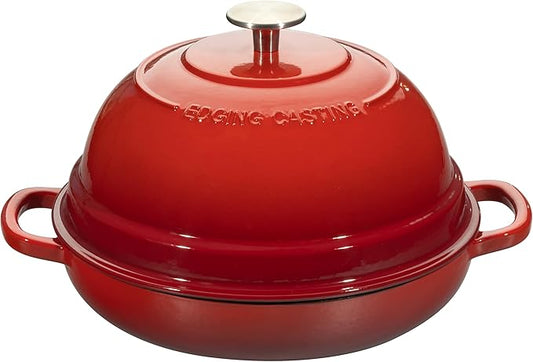 EDGING CASTING Enameled Cast Iron Dutch Oven Pot with Lid, Round Bread Oven for Homemade Sourdough Bread Baking, 6 Quart, Red by EDGINGCOOKWARE