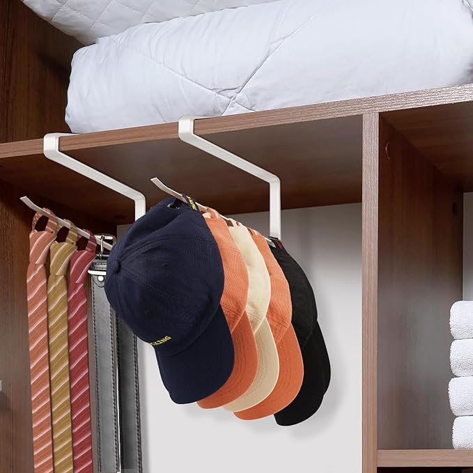 Tumbler Lid Organizer, Horizontal Tumbler Lid Storage Hook Up to 10 Lids, Space Saving Cup Lid Holders Under Cabinet Tumbler Lid Hook for Kitchen Organizer and Storage, Paper Towel Rack Hanger (White) - Image 8
