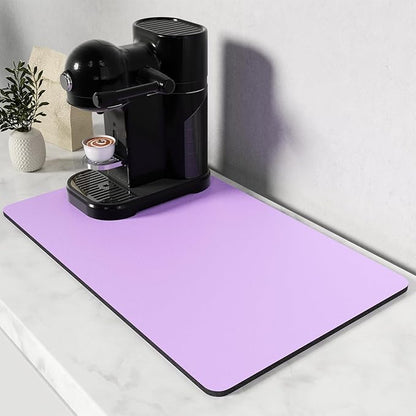 Rnivvi Coffee Mat, 12" x 19" Coffee Bar Mats for Espresso Machine Station Accessories and Organizer, Hide Stain Rubber Backed Absorbent Dish Drying Pad for Kitchen Counter, Cute Bar Decor Pad, Purple by Rnivvi