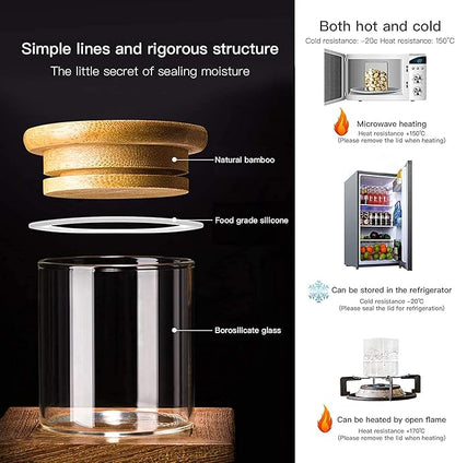 20 Pcs Glass Spice Jars with Airtight Bamboo Lids, Labels and Pen, 2.5oz Mini Clear Food Storage Containers for the Pantry, Kitchen Canisters for Tea, Herbs, Sugar, Salt, Coffee and More - Image 5
