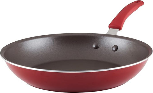 Rachael Ray Cook + Create Nonstick Frying Pan/Skillet, 12.5 Inch, Red by RachaelRayKitchenware