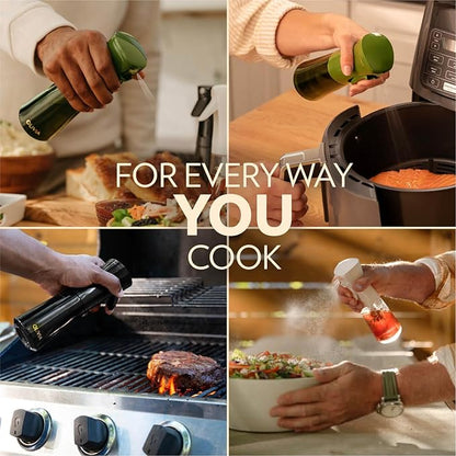 FLAIROSOL OLIVIA SIGNATURE Advanced Kitchen Oil Sprayer Technology, Fine Mist & Portion Control, Refillable Glass Cooking Spray Bottle, Anti-Drip & Leakproof, Air Fryer, Salad, BBQ, 200ml(Black) - Image 8