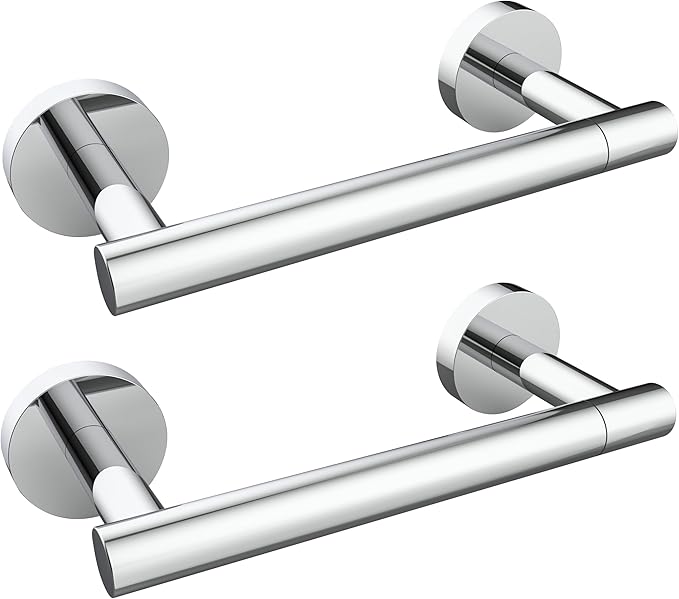 RARXTR Toilet Paper Holder Chrome SUS304 Stainless Steel Double Post Pivoting Polish Chrome Toilet Paper Roll Holder Wall Mounted Toilet Tissue Holder for Commercial Bathroom RV, Polished, 2 Pack