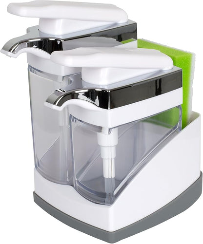 Casabella Sink Sider Duo with Sponge - White & Chrome Plating by Casabella