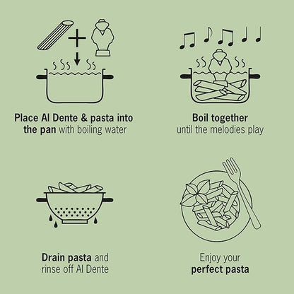 Al Dente Red – The Singing Floating Pasta Timer (2 Pack): Sings Different Tunes When Pasta is Ready at 3, 7, 9, and 11 Minutes, Boils with Any Pasta in The Pot, Floats in Cold & Hot Water