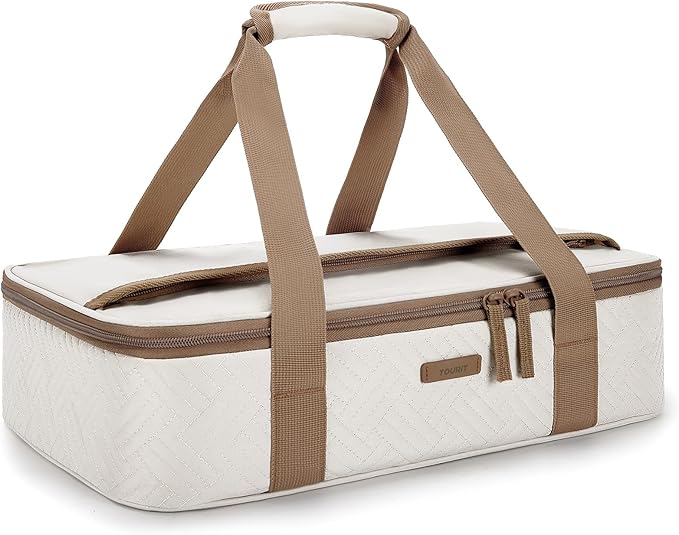 TOURIT Insulated Casserole Carrier for Hot or Cold Food Thermal Food Carrier for Picnic Cookouts Potluck Parties Fits 9" x 13" Baking Dish by TOURIT