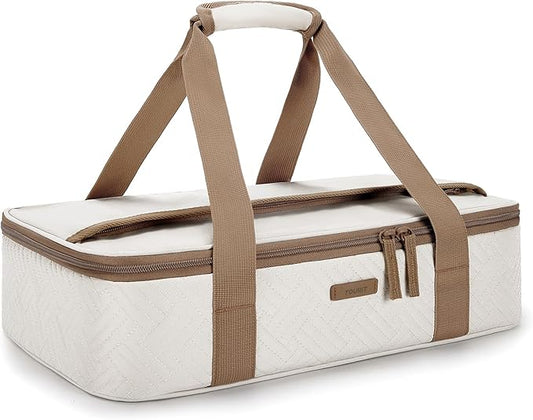 TOURIT Insulated Casserole Carrier for Hot or Cold Food Thermal Food Carrier for Picnic Cookouts Potluck Parties Fits 9" x 13" Baking Dish by TOURIT