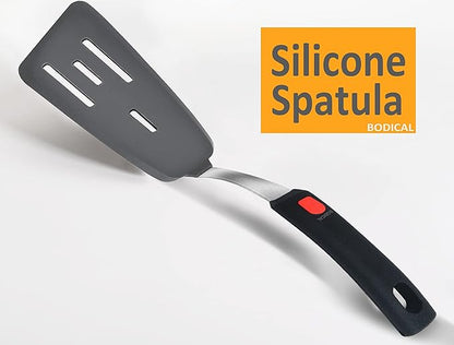 Set of 3, Silicone Spatula Turner,600°F Heat Resistant Cooking Spatulas for Nonstick Cookware, Large Kitchen Utensils BPA Free Rubber Spatula Set for Egg, Pancake, Fish, Burger - Image 6