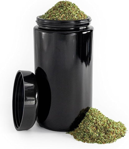 Infinity Jars 500ml (17 fl oz) Airtight UV Glass Jars Odor Blocking, Antistatic, Light Blocking Containers for Herbs, Coffee, Tea & Spices Durable, Refillable & Travel-Friendly Storage by InfinityJars