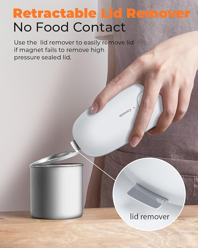 Canslab Ultrablade - USB Rechargeable Electric Can Openers for Senior with Arthritis- Automatic Kitchen Can Opener for Any Size Can, Smooth Edge, Small Handsfree One Touch Opener, Wall Mounted,White - Image 4