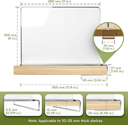 Acrylic Shelf Dividers for Closet Organization, 4-Pack Premium Quality Reinforced Material Closet Organizers and Storage, Perfect for Purse, Sweaters, Towels, Shoes, and Books Organization