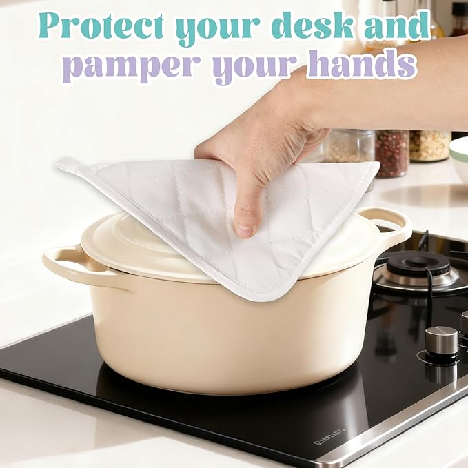 40 Pcs Pot Holder Bulk for Craft Include 16 White Heat Resistant Pot Holders and Oven Mitts with 24 Makers for Kitchen Cooking and Baking Christmas DIY Craft Project Set