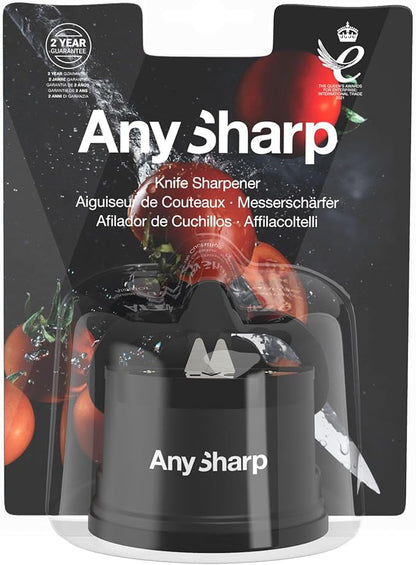 AnySharp – Global – Hands Free Knife Sharpener - Easy to Use Sharpening Tool with PowerGrip Suction Base and 20-Degree Pre-Set Angle - for All Knives: Chef's, Serrated, and Hardened Steel - Black - Image 10