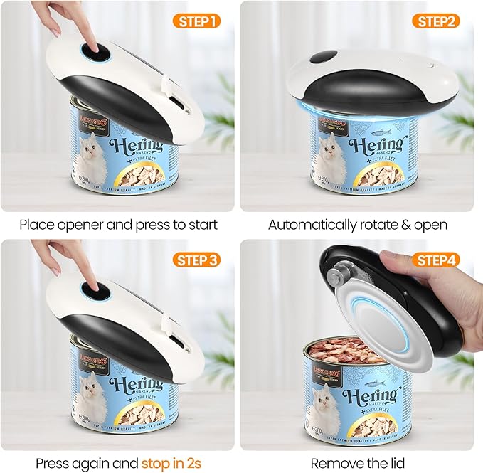 Rechargeable Electric Can Opener, Hands Free for seniors，Food Safe Automatic Can Opener with Smooth Edge,Easy to Use,Works with All Standard Cans - Image 7