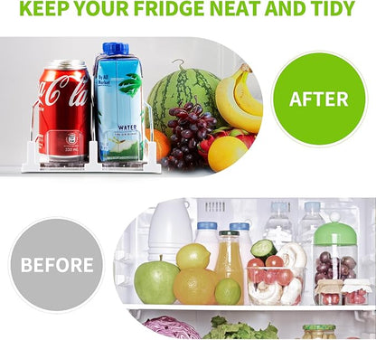 Drink Organizer for Fridge, Soda Can Dispenser for Refrigerator, Automatic Drink Dispenser for Fridge Holds up to 10 Cans, 2 Row - Image 3