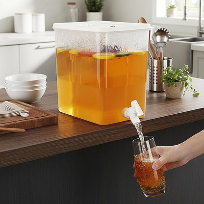 Domensi 2 Pack 2.5 Gallon Drink Dispenser for Fridge with Spigot Water Dispenser Leak Proof Lids Filter Screen Beverage Juice Container Sealed Plastic Lemonade Milk Cold Hot Drink Tea Jug for Party - Image 4