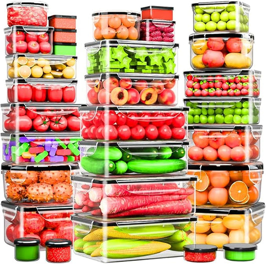 62 Pcs Large Food Storage Containers with Lids Airtight,Total 656OZ(31 Containers &31 Lids), Reusable BPA-Free Plastic Food Container for Kitchen Organization, Leakproof Meal-Prep Containers for Lunch by Unknown